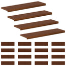 Trappe Tread 20 stk. 90 x 30 x 2 cm Mørk Brun Massivt Eg Træ