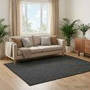 Tæppe ORIZ Sort netmønster 120 x 170 cm 100% polyester