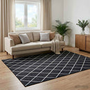 Tæppe ORIZ Sort diamantmønster 200 x 200 cm 100% polyester