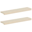 Vindueskarme 2 stk. Hvid 80 x 20 x 2 cm Massivt Eg Træ