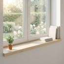 Vindueskarme 2 stk. Hvid 90 x 25 x 2 cm Massivt Eg Træ