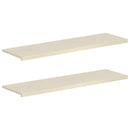 Vindueskarme 2 stk. Hvid 140 x 40 x 2 cm Massivt Eg Træ