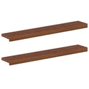 Vindueskarme 2 stk. Mørk Brun 90 x 20 x 2 cm Massivt Eg Træ