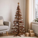 Træ juletræ KOTKA 180 cm Massivt fyrretræ Mørkebrun Finish