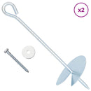 Jordanker 2 pcs Sølv Ø10 x 30 cm Galvaniseret metal