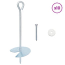 Jordanker 10 stk. Ø10 x 30 cm Galvaniseret metal Sølv
