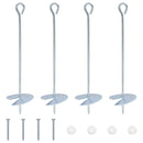 Jordanker 4 stk. Ø10 x 40 cm Galvaniseret metal Sølv