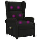 Wingback elektrisk massage lænestol Sort Stof