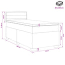 Boxmadras med topmadras med hovedgærde Sort 80 x 200 cm Stof