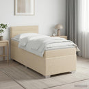 Boxmadras med topmadras Cremefarvet 90 x 190 cm Stof