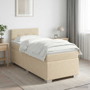 Boxmadras med topmadras Cremefarvet 90 x 190 cm Stof