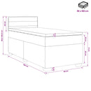 Boxmadras med topmadras Cremefarvet 90 x 190 cm Stof
