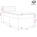 Boxmadras med topmadras med hovedgærde Sort 90 x 200 cm Stof