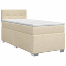 Boxmadras med topmadras Cremefarvet 90 x 200 cm Stof