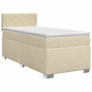 Boxmadras med topmadras Cremefarvet 90 x 200 cm Stof