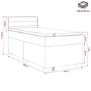 Boxmadras med topmadras med hovedgærde Sort 100 x 200 cm Stof