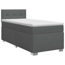 Boxmadras med topmadras Mørkegrå 100 x 200 cm Stof