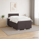 Boxmadras med topmadras Mørk Brun 120 x 190 cm Stof