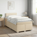 Boxmadras med topmadras Cremefarvet 120 x 190 cm Stof