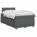 Boxmadras med topmadras Mørkegrå 120 x 190 cm Stof