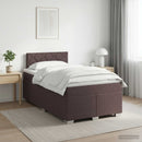 Boxmadras med topmadras Mørk Brun 120 x 200 cm Stof