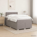 Boxmadras med topmadras Gråbrun 120 x 190 cm Stof