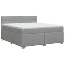 Boxmadras med topmadras Lysegrå 140 x 190 cm Stof