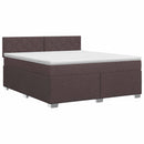 Boxmadras med topmadras Mørk Brun 140 x 190 cm Stof