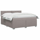 Boxmadras med topmadras Gråbrun 140 x 190 cm Stof