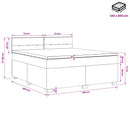 Boxmadras med topmadras med hovedgærde Sort 140 x 200 cm Stof