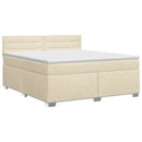 Boxmadras med topmadras Cremefarvet 160 x 200 cm Stof