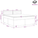 Boxmadras med topmadras Cremefarvet 160 x 200 cm Stof