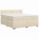 Boxmadras med topmadras Cremefarvet 160 x 200 cm Stof