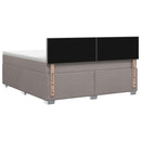 Boxmadras med topmadras Gråbrun 160 x 200 cm Stof