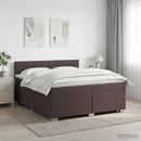 Boxmadras med topmadras Mørk Brun 160 x 200 cm Stof