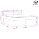 Boxmadras med topmadras Mørk Brun 180 x 200 cm Stof