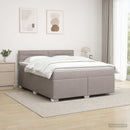 Boxmadras med topmadras Gråbrun 160 x 200 cm Stof
