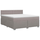 Boxmadras med topmadras Gråbrun 180 x 200 cm Stof
