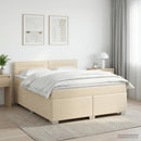 Boxmadras med topmadras Cremefarvet 180 x 200 cm Stof