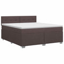 Boxmadras med topmadras Mørk Brun 180 x 200 cm Stof