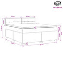 Boxmadras med topmadras Mørk Brun 180 x 200 cm Stof