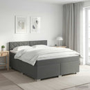 Boxmadras med topmadras Mørkegrå 160 x 200 cm Stof