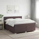 Boxmadras med topmadras Mørk Brun 160 x 200 cm Stof