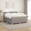 Boxmadras med topmadras Gråbrun 180 x 200 cm Stof
