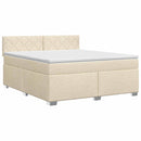 Boxmadras med topmadras Cremefarvet 180 x 200 cm Stof