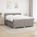 Boxmadras med topmadras Gråbrun 200 x 200 cm Stof