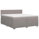 Boxmadras med topmadras Gråbrun 200 x 200 cm Stof