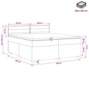 Boxmadras med topmadras Cremefarvet 200 x 200 cm Stof