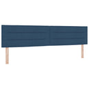 Boxmadras med topmadras med hovedgærde Blå 200 x 200 cm Stof