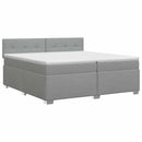Boxmadras med topmadras Lysegrå 200 x 200 cm Stof